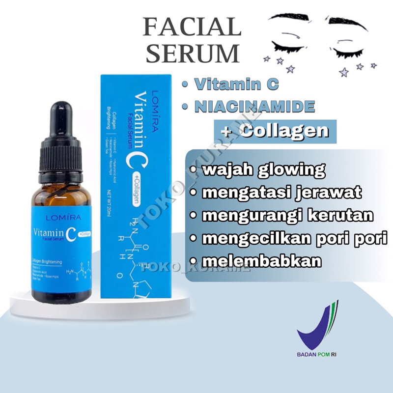 SERUM WHITE VIT C +Collagen -  Glowing Mencerahkan Kulit(LMRA)