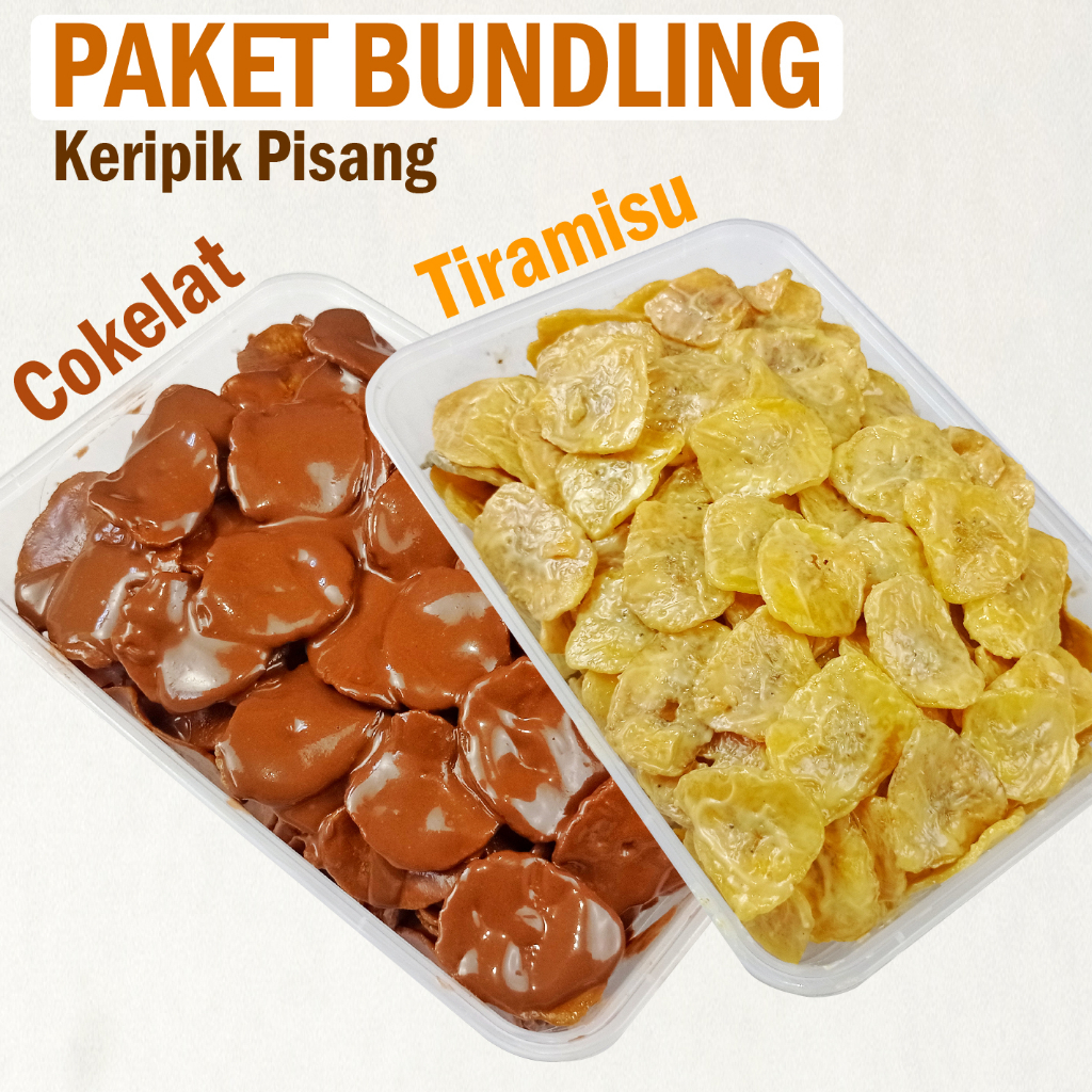 

PAKET BUNDLING Keripik Pisang Cokelat Lumer Dan Tiramisu
