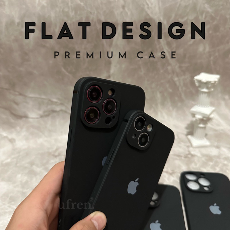 CASE FLAT DESIGN PREMIUM SQUARE EDGE BLACKDOFF FOR ALL IPHONE