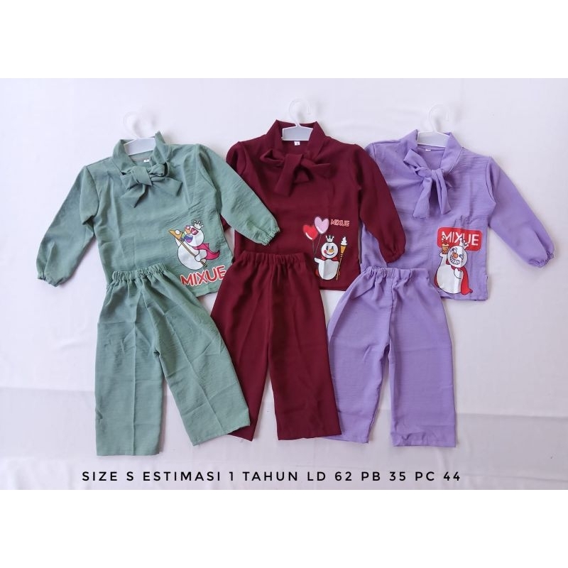 Setelan Anak Perempuan Mixue Crinkle