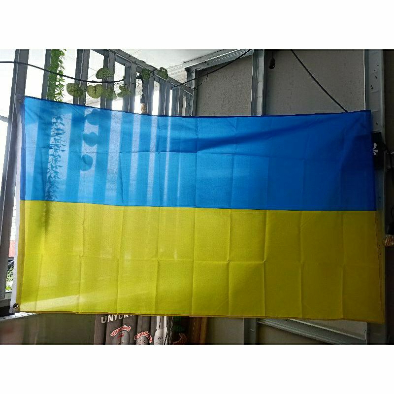 Bendera Ukraina Kyiv 150 x 90cm Agustus Merah Putih XTC Ultras Hooligan Eropa Flag Israel Amerika Se