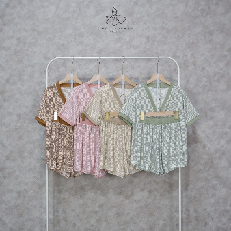 MC1436 HAILEY SET (Setelan celana pendek fashion wanita kekinian terbaru casual santai korean look)