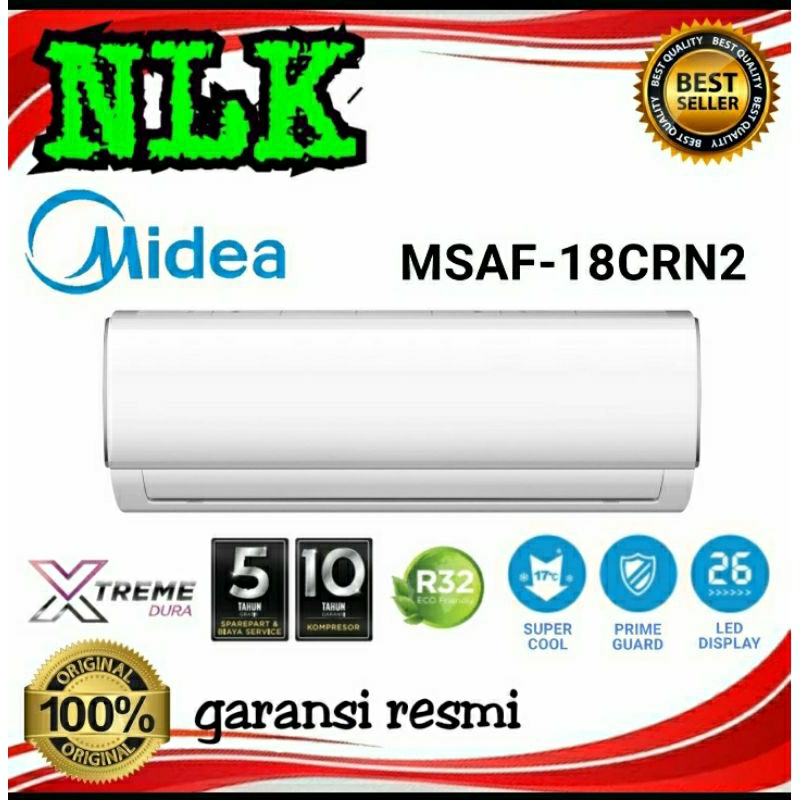 PROMO AC MIDEA 2 PK AC MIDEA 2 PK MSAFE - 18 CRN1 UNIT ONLY AC MIDEA 2 PK