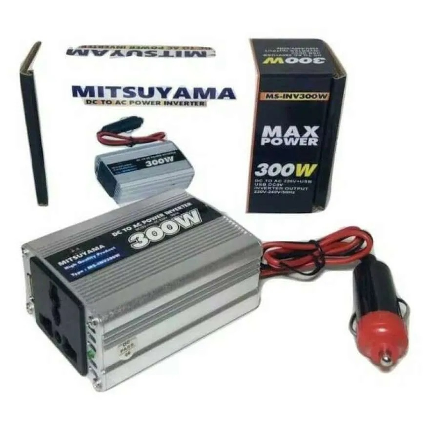 Power Inverter DC to AC 300 Watt 300 Wat Merk Mitsuyama MS INV300