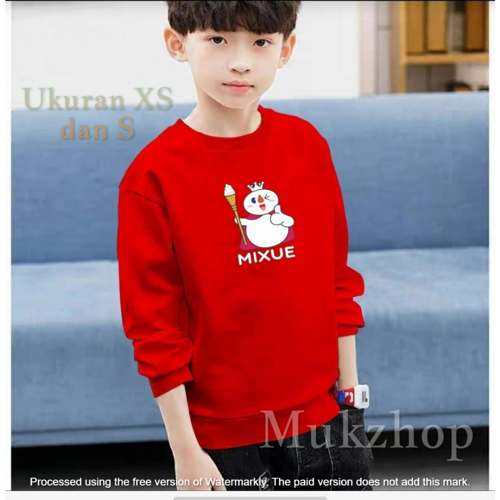 Baju Sweater Anak Mixue 2 Mukzhop Terlaris Sweater unisex