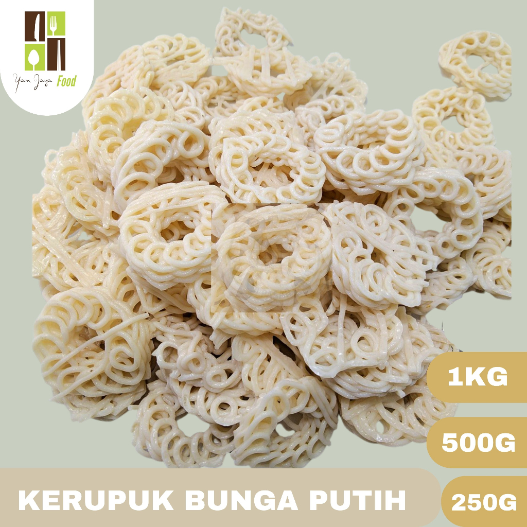 Kerupuk Bunga Putih / Kerupuk Seblak /Kerupuk Mawar Putih / Kerupuk Viral  250g/500g