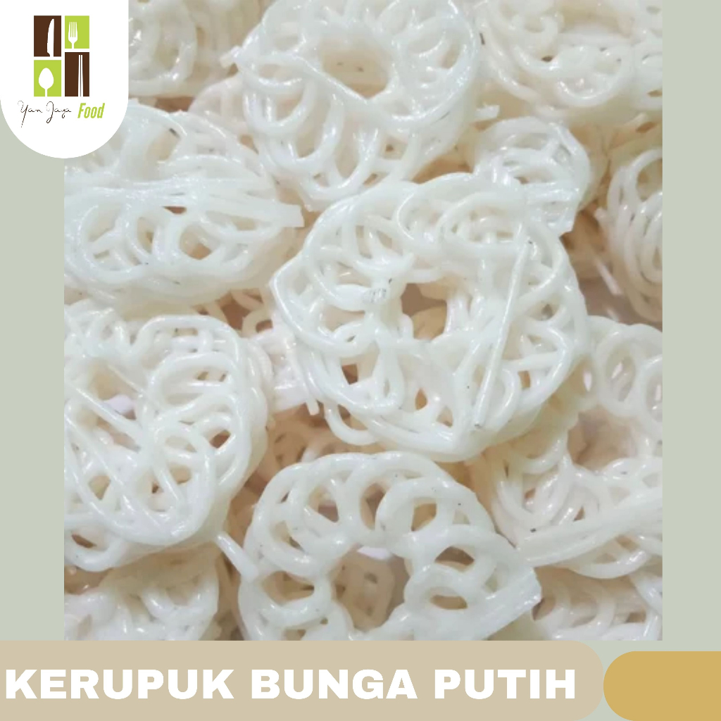 Kerupuk Bunga Putih / Kerupuk Seblak /Kerupuk Mawar Putih / Kerupuk Viral  250g/500g