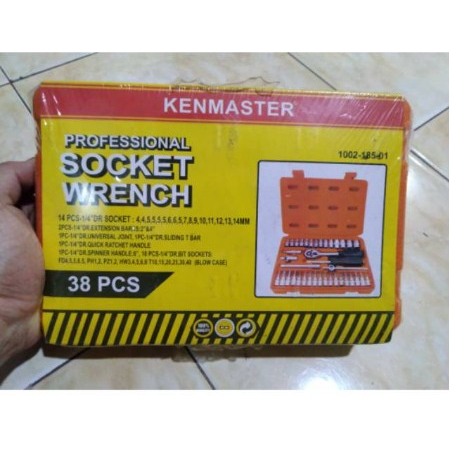 Kenmaster Socket Wrench Set 38pcs Kunci Shock Sok 38 Biji