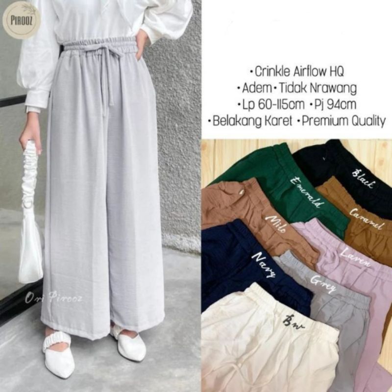 CelanaKulotCrinkleRubyCrinkleAirflowPantsHighwastJumboPremium