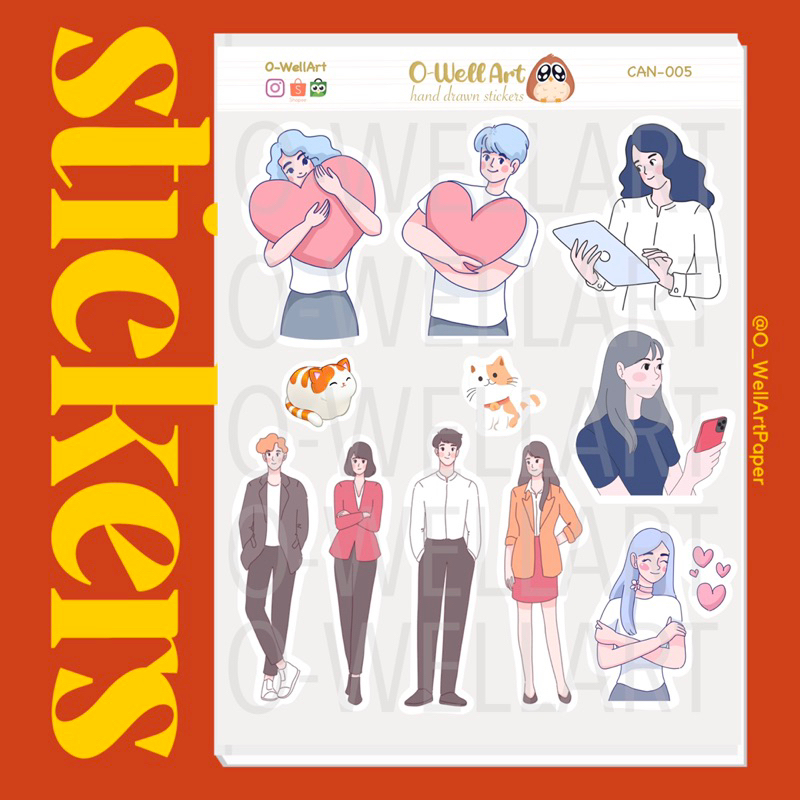 

Aesthetic Love Gilr Stickers - Stiker Jurnaling Aesthetic Soft ( CAN-005)