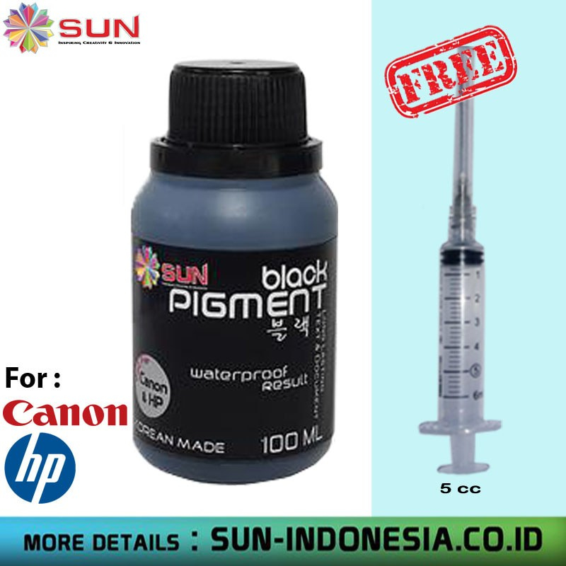 TINTA PIGMENT PRINTER CANON / HP - SUN BLACK PIGMENT INK 100 ML