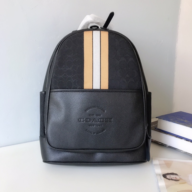 Backpack Coach Thompson In Signature Jacquard With Varsity Stripe