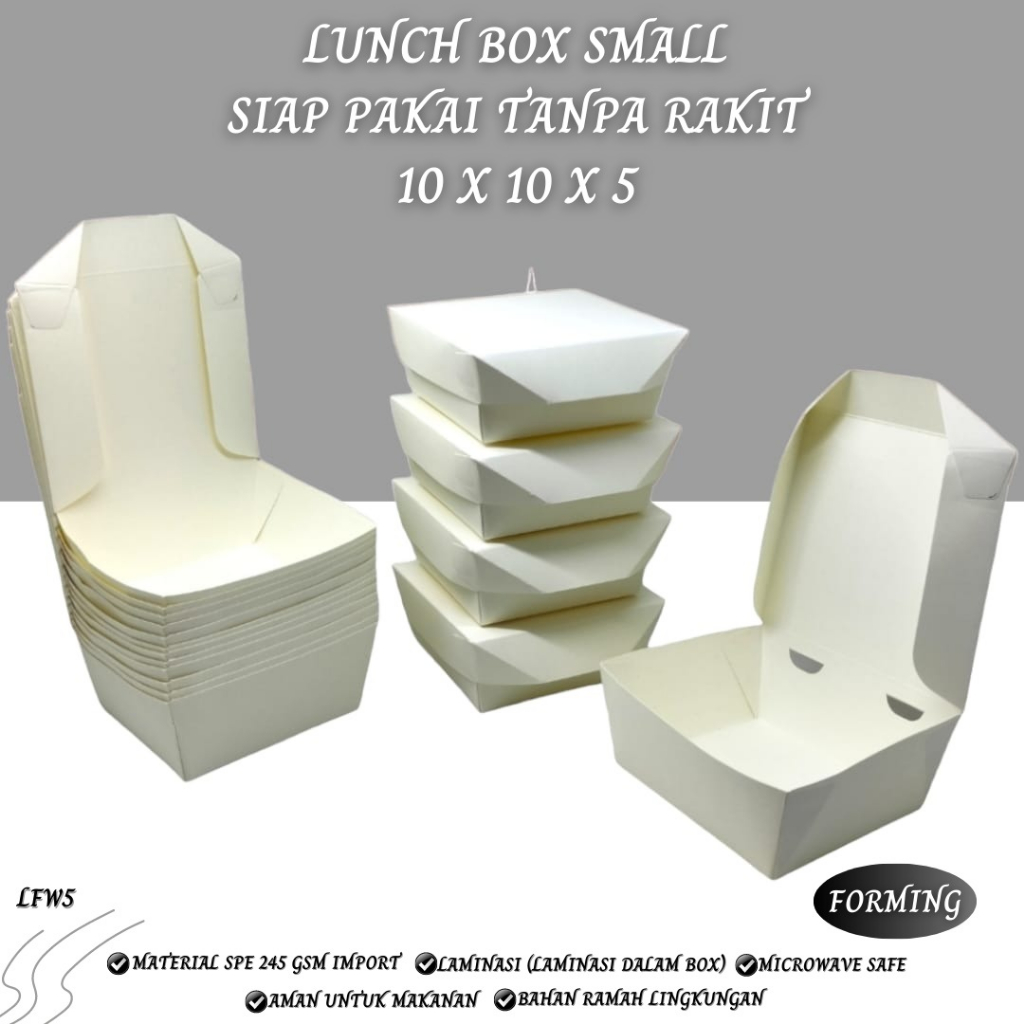 Paper Lunch Box Small SPE 245 Gsm (LFW5-10X10X5 Cm)