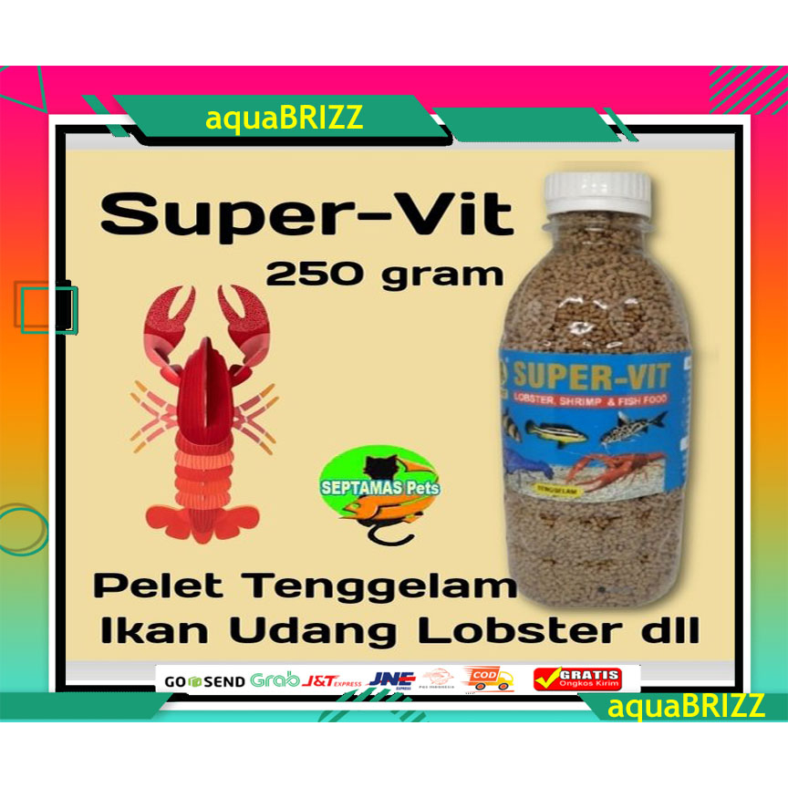 Super-Vit 250 Gram / Pakan Udang / Pakan Lobster / Tenggelam / SuperVit