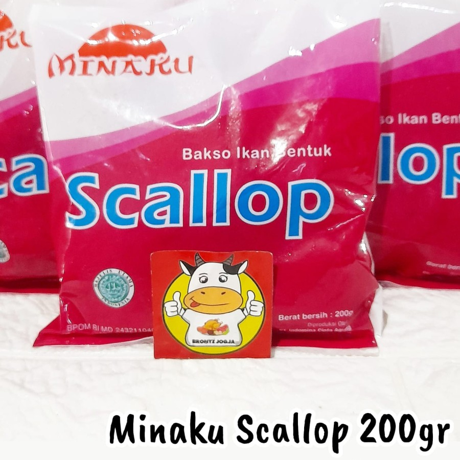 

MINAKU SCALLOP 200GR - BAKSO IKAN BENTUK SCALLOP - FROZEN FOOD - BRONTZ JOGJA