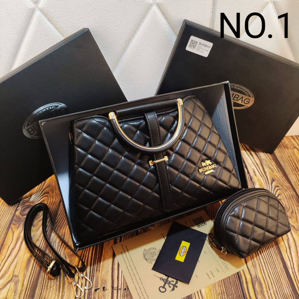 BUMBAG TAS VERONIKA Wanita Tas Kerja 2 in 1 Kuliah Jinjing Shoulder Bag Resleting Import - Ashley Shiny Tote Bag - TAS Wanita 2 In 1 Import Shoulder Bag Terbaru Tas Kantor Kerja Handbag Jinjing Warna Hitam - VERONICA Bag 191596