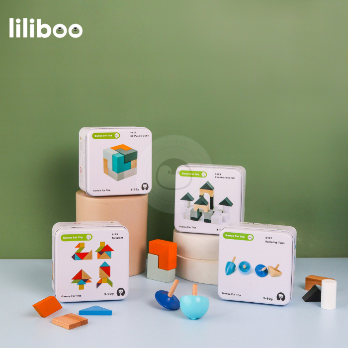 Mainan Edukasi Anak Montessori Kayu Mini Building Block Balok Susun