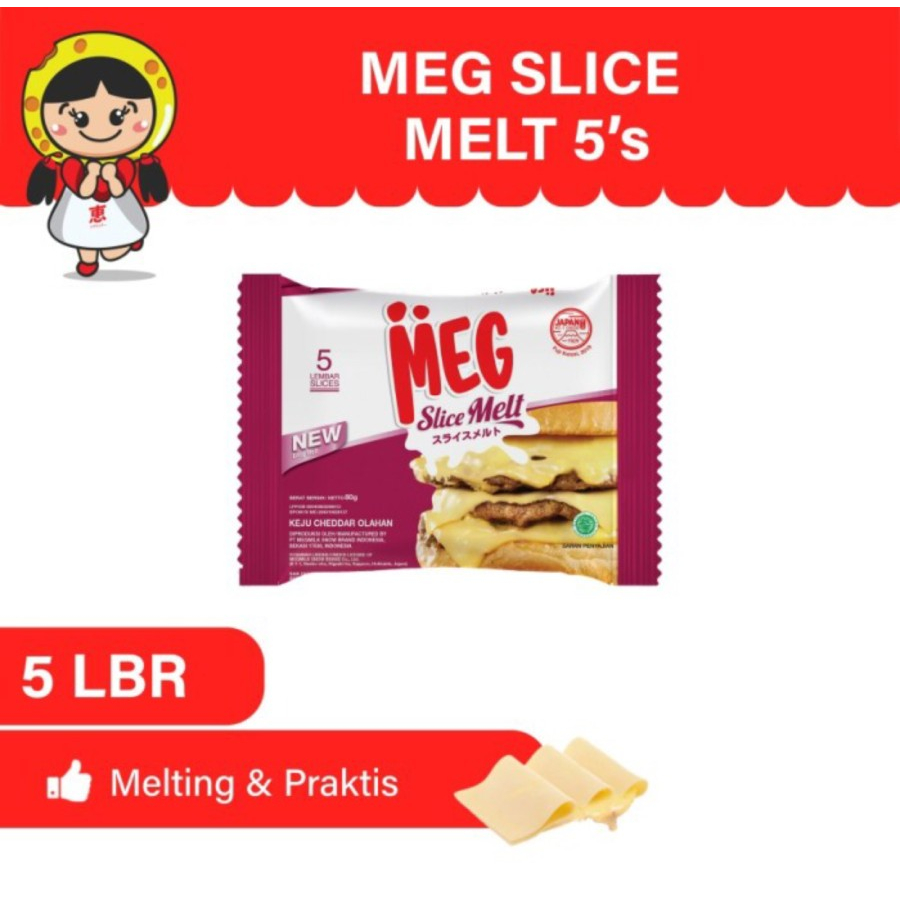 

MEG slice Melt Cheese isi 5 keju Cheddar lembaran 80gr