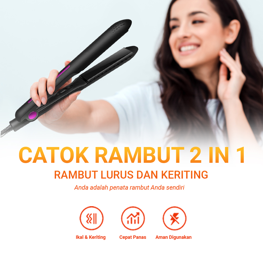 Catokan Rambut Mengeriting/Meluruskan/30 Detik Cepat Panas HS-02