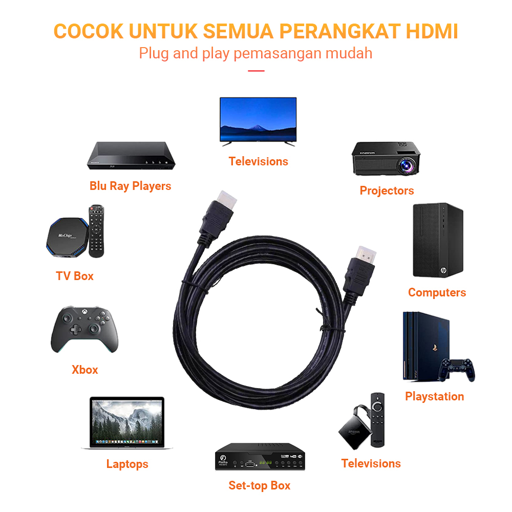 Kabel HDMI Support STB PC LAPTOP