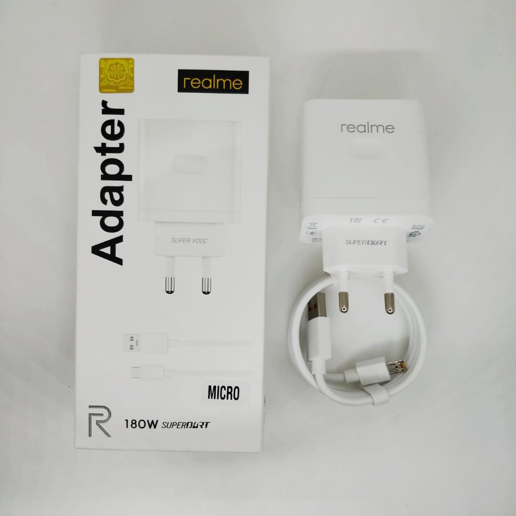 Charger TC Ori100 REALME 180w Support super Vooc Micro Type-C daya besar kualitas terbaik bisa buat semua hp BY SMOLL