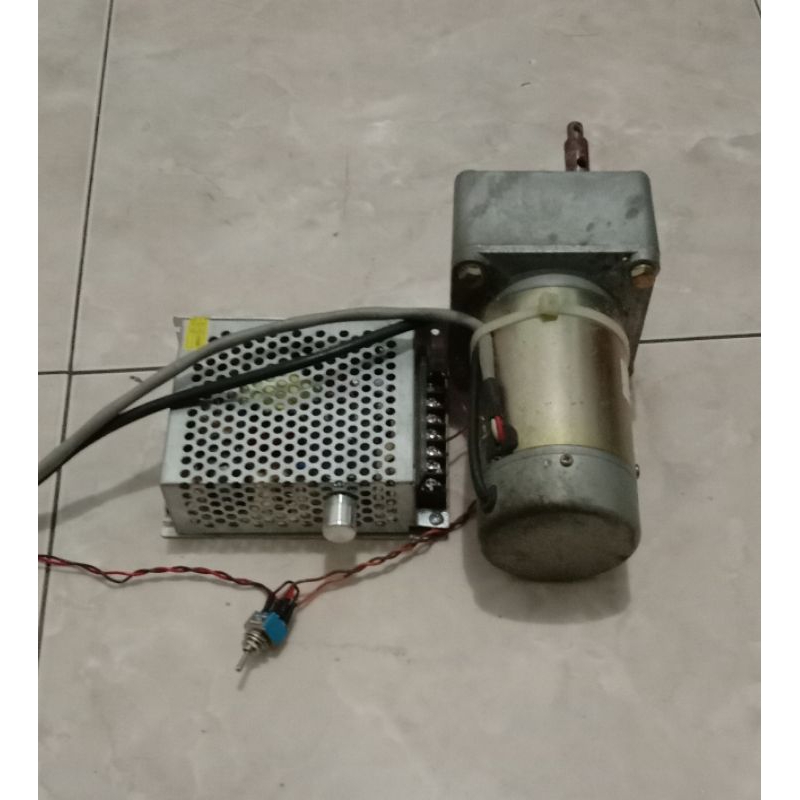 TOKUSHU DENKI MOTOR GEARBOK 24V 5A PLUS DIMMER/PENGATUR KECEPATAN