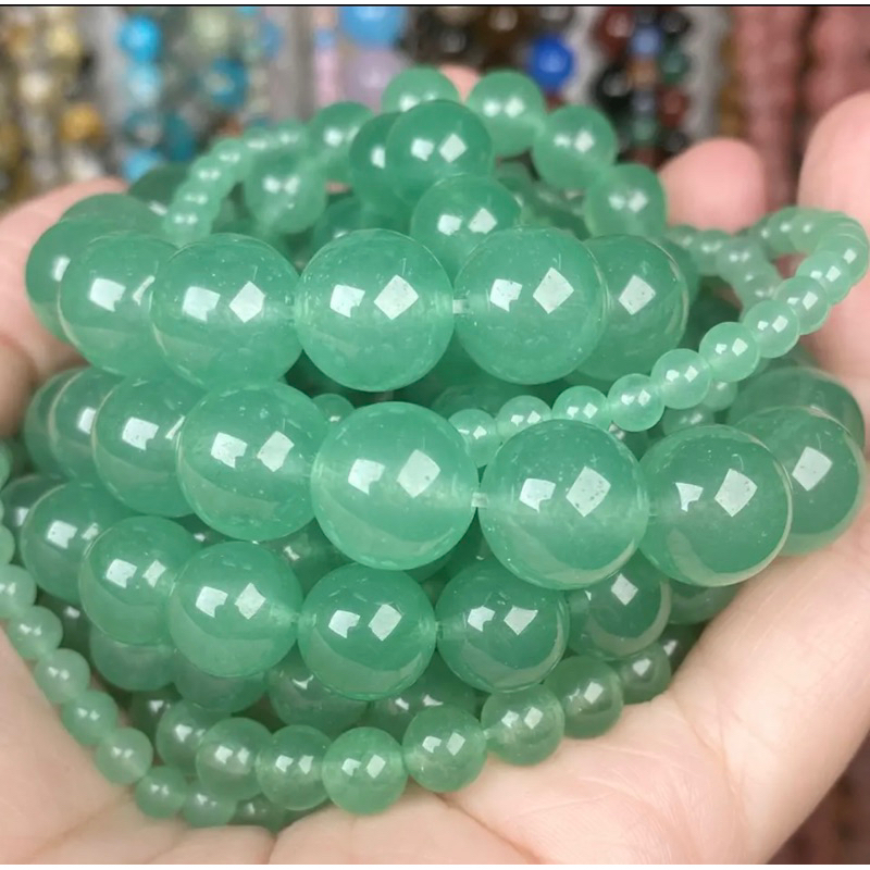 Gelang Green Aventurine / Gelang Kristal Aventurine /  Gelang Kristal 6mm / Gelang Batu Alam / Cryst
