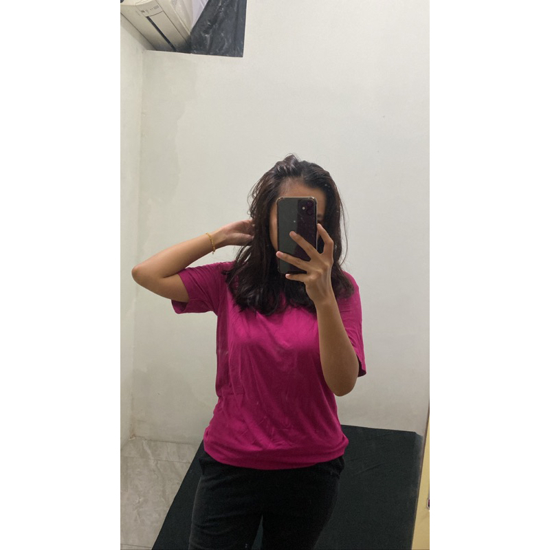 (Nett) NEW Kaos Fuschia / Fuschia Top / Kaos Pink Fanta / Kaos Oblong / Kaos Pink Fuschia / Kaos V N