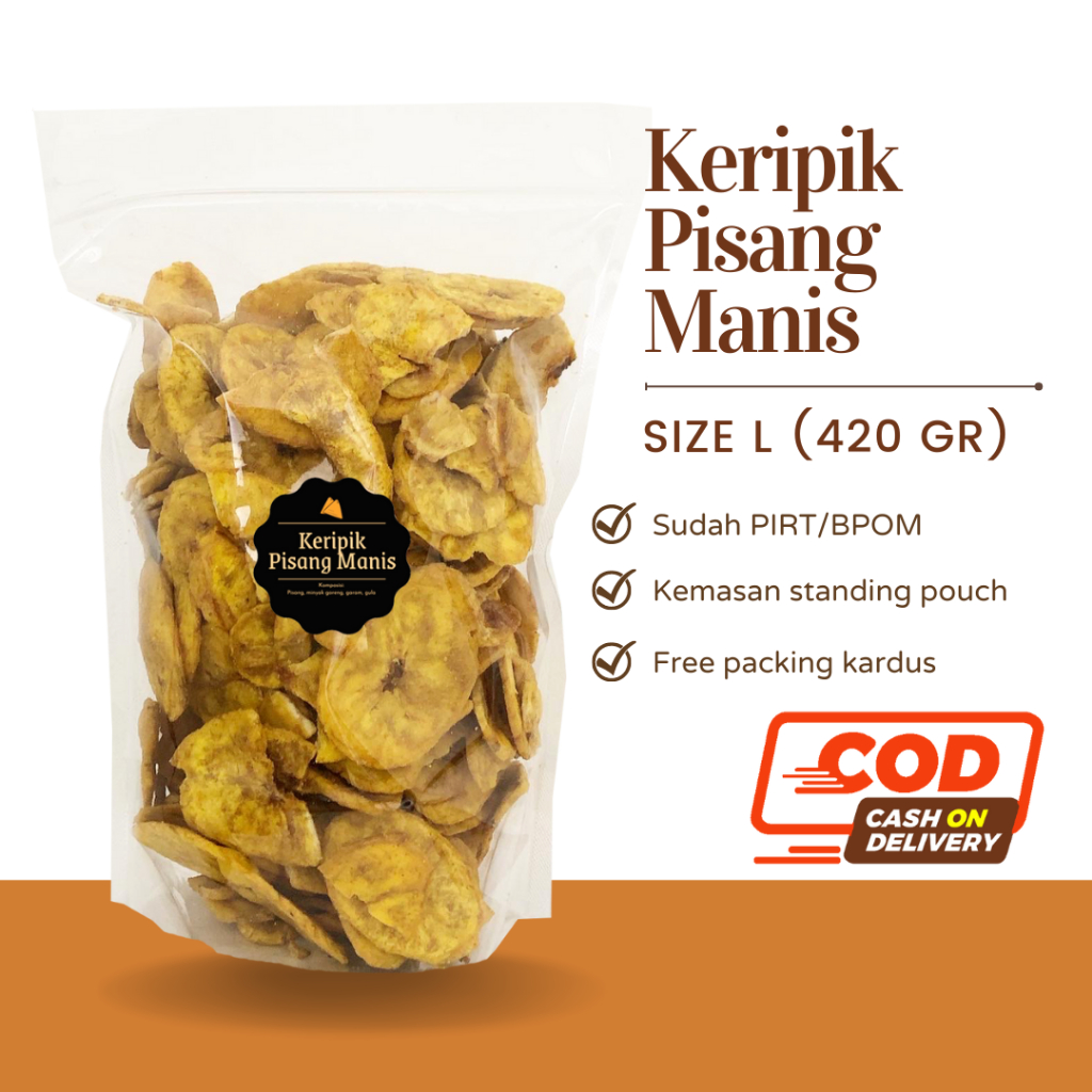 [DELISH SNACKS] Keripik Pisang Asin / Manis (L) / Snack Cemilan Murah / Camilan Kripik Enak Gurih Renyah