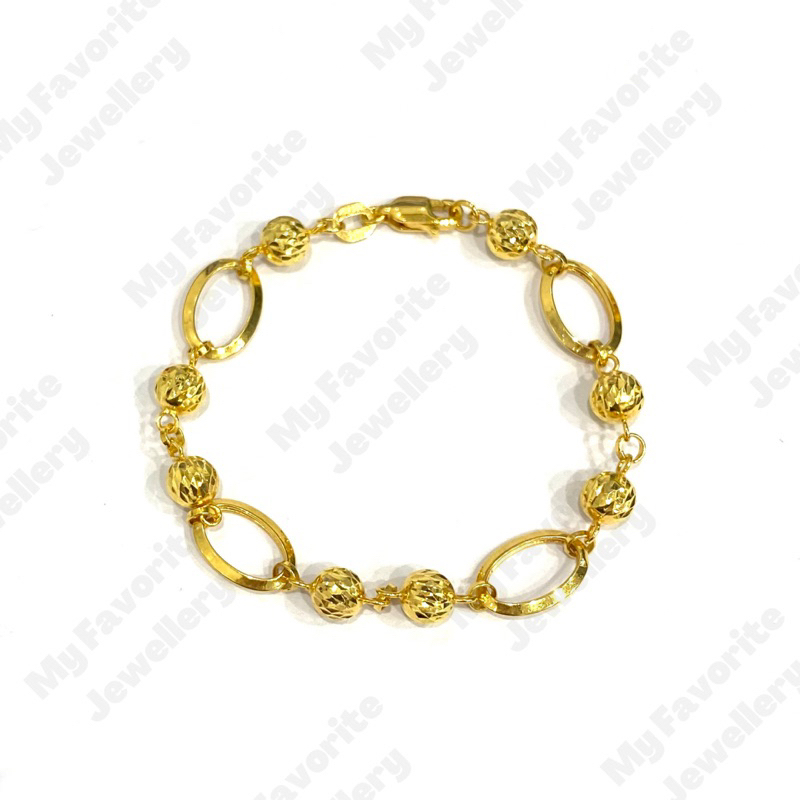 Gelang Mocca Bola Bola Emas Asli Kadar 700