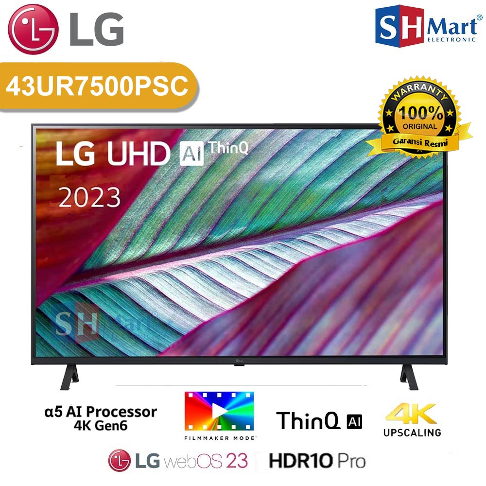 SMART TV LG 43 INCH 43UQ7500 / 43UR7500 UHD 4K HDR GARANSI RESMI (MEDAN)