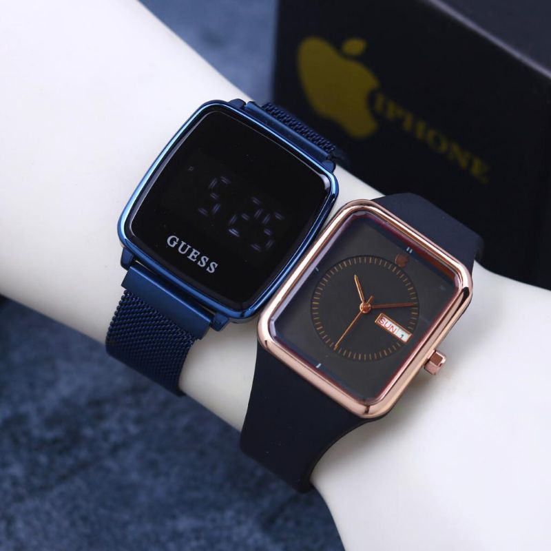 Jam Tangan Guess & Iphone Full Set COD