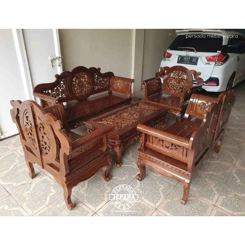 Kursi tamu madura kaki macan / Kursi tamu jati / Kursi tamu ukir jati jepara / Kursi tamu madura