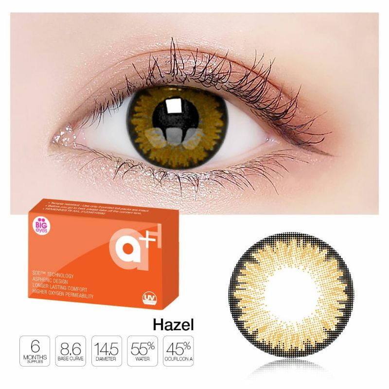 softlens Warna tersedia ukuran normal dan minus Exoticon a+ Warna Brown (Hazel)