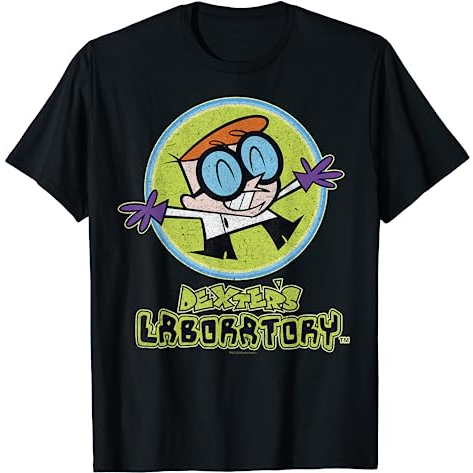 BAJU KAOS CN Dexter's Laboratory Dexter Portrait Logo T-Shirt