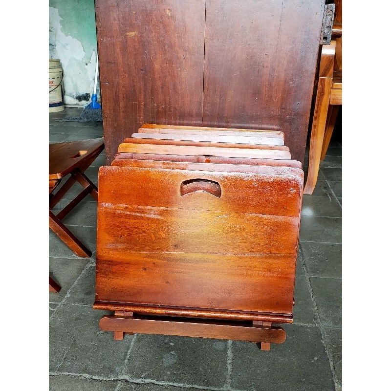 Rekal meja / meja lipat kayu mahoni