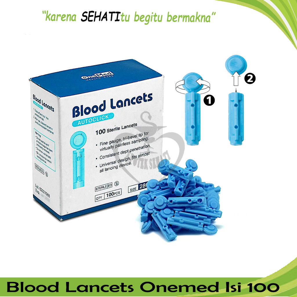 Blood Lancet Onemed Lancets Kecil 100 Pcs