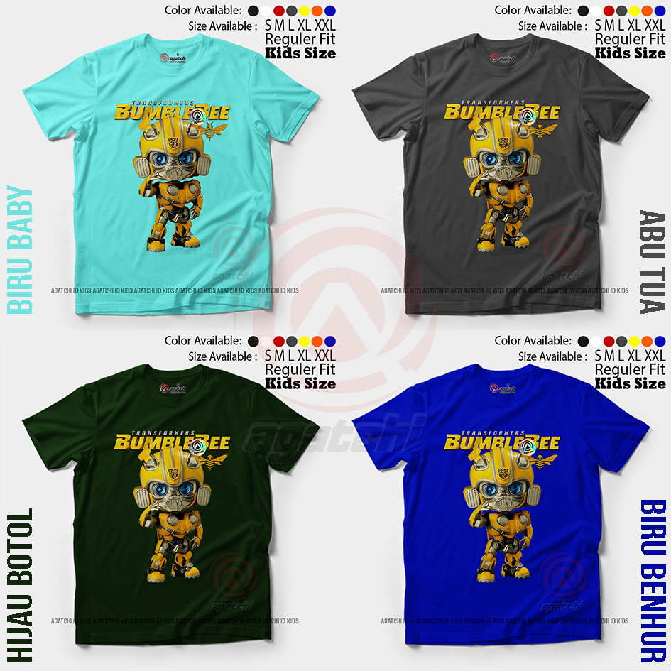 Baju Kaos Atasan Anak Laki - Laki Agatchi Robot Mobil Transformers - Bumble bee