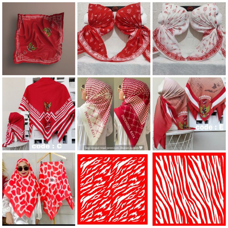 Segi Empat Motif Merah Putih Kemerdekaan Bendera Dirgahayu Indonesiaaa