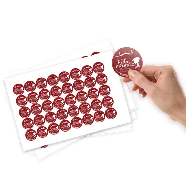 

[CUSTOM UKURAN] Print Cetak sticker stiker Vynil Waterproof / label bulat / label logo / sticker logo / label produk