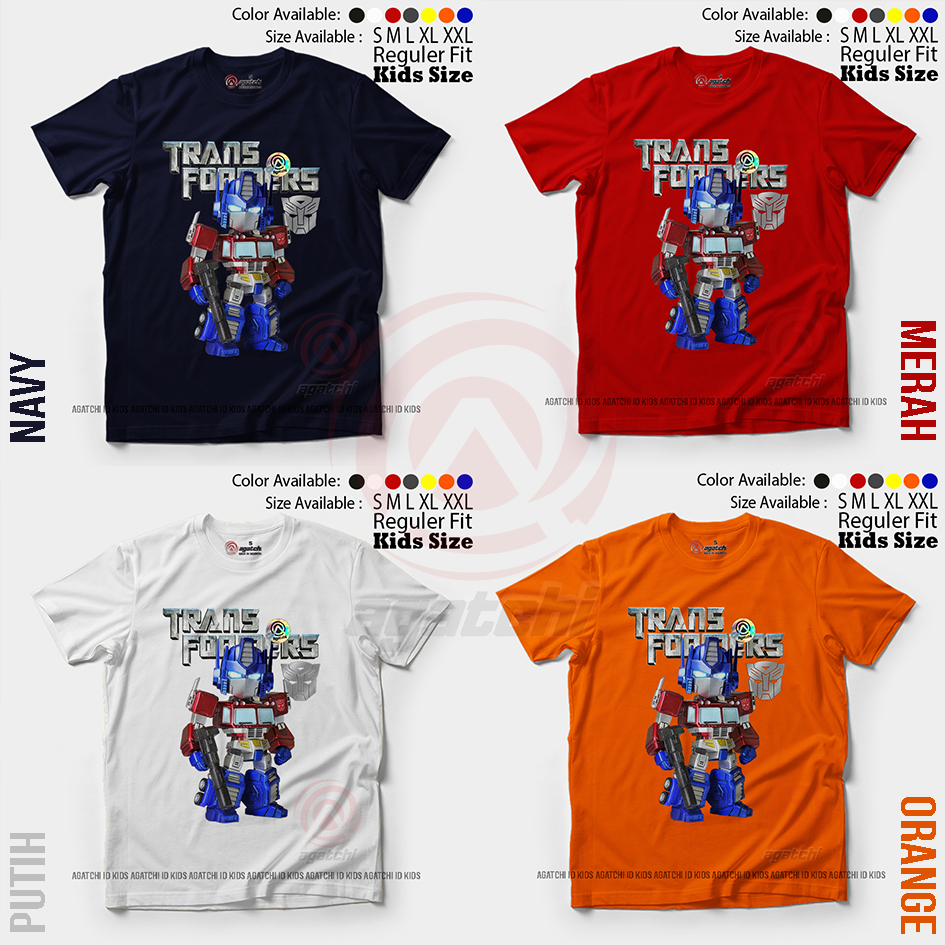 Baju Kaos Atasan Anak Laki - Laki Motif Transformer - Optimus Prime