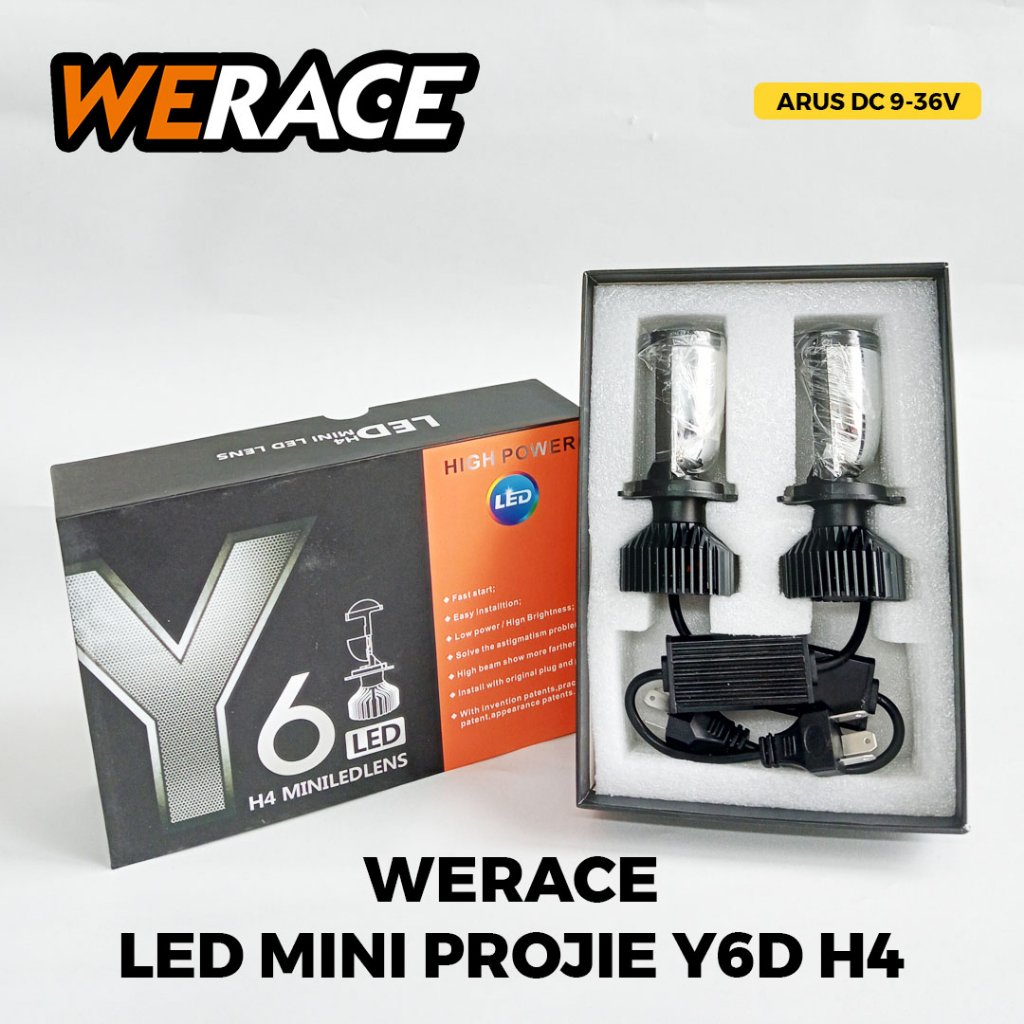 [WERACE] Lampu Led Mini Projie Y6D H4 50w Super Terang