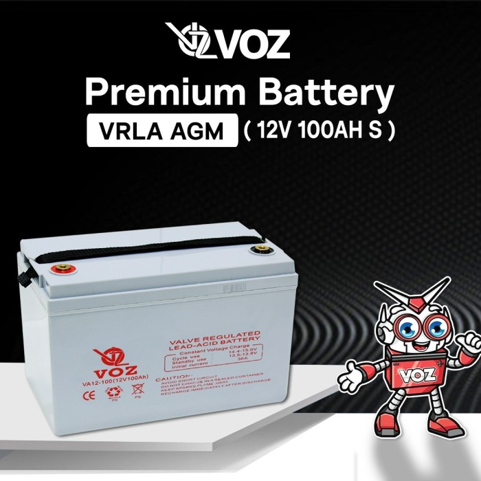 Voz Baterai VRLA 12V 100 Ah Short| Baterai Solar Panel | Panel Surya