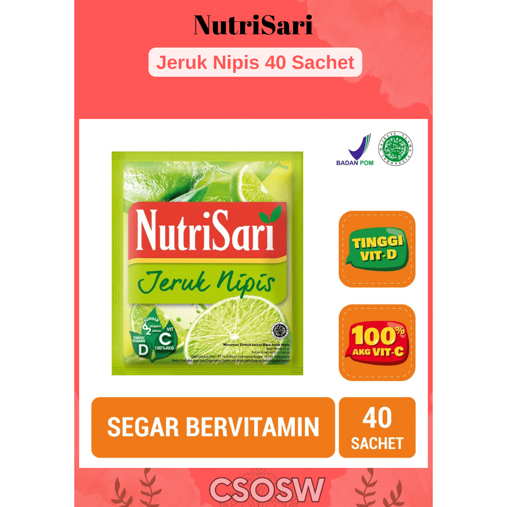 

NutriSari Jeruk Nipis 40 Sachet - Minuman Buah Vitamin C