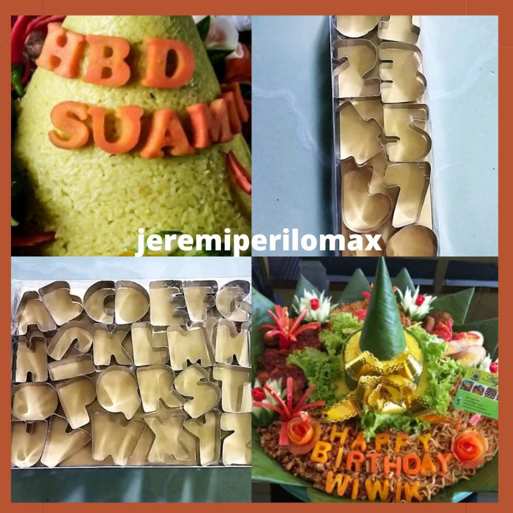 jeremiperilomax⚡cetakan wortel cutter huruf angka stainless tumpeng garnish / Cetakan wortel / cetak