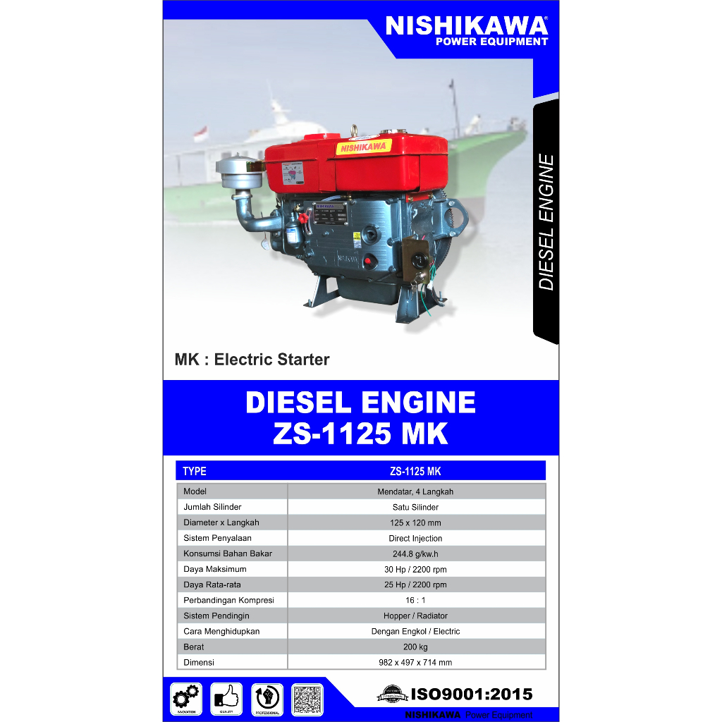 NISHIKAWA MESIN PENGGERAK DIESEL (TYPE ZS-1125)