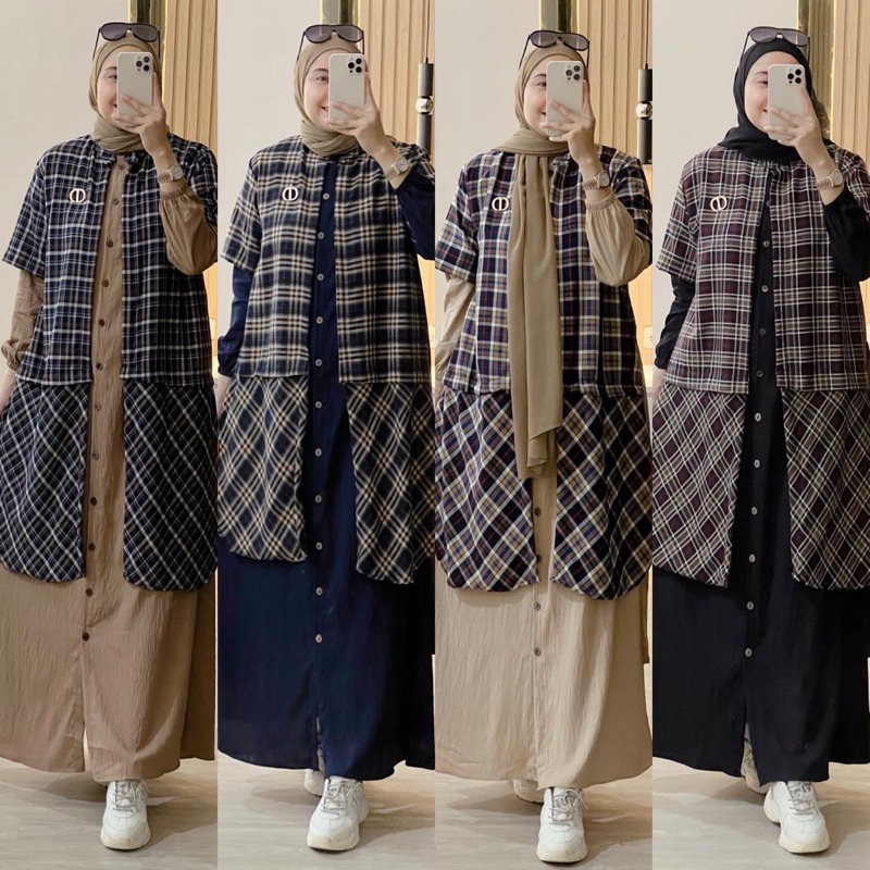 VALORA ISYABILA 4 DRESS 2 IN 1 PLUS OUTER ORI GAGIL BY OVA BUSUI WUDHU FRIENDLY