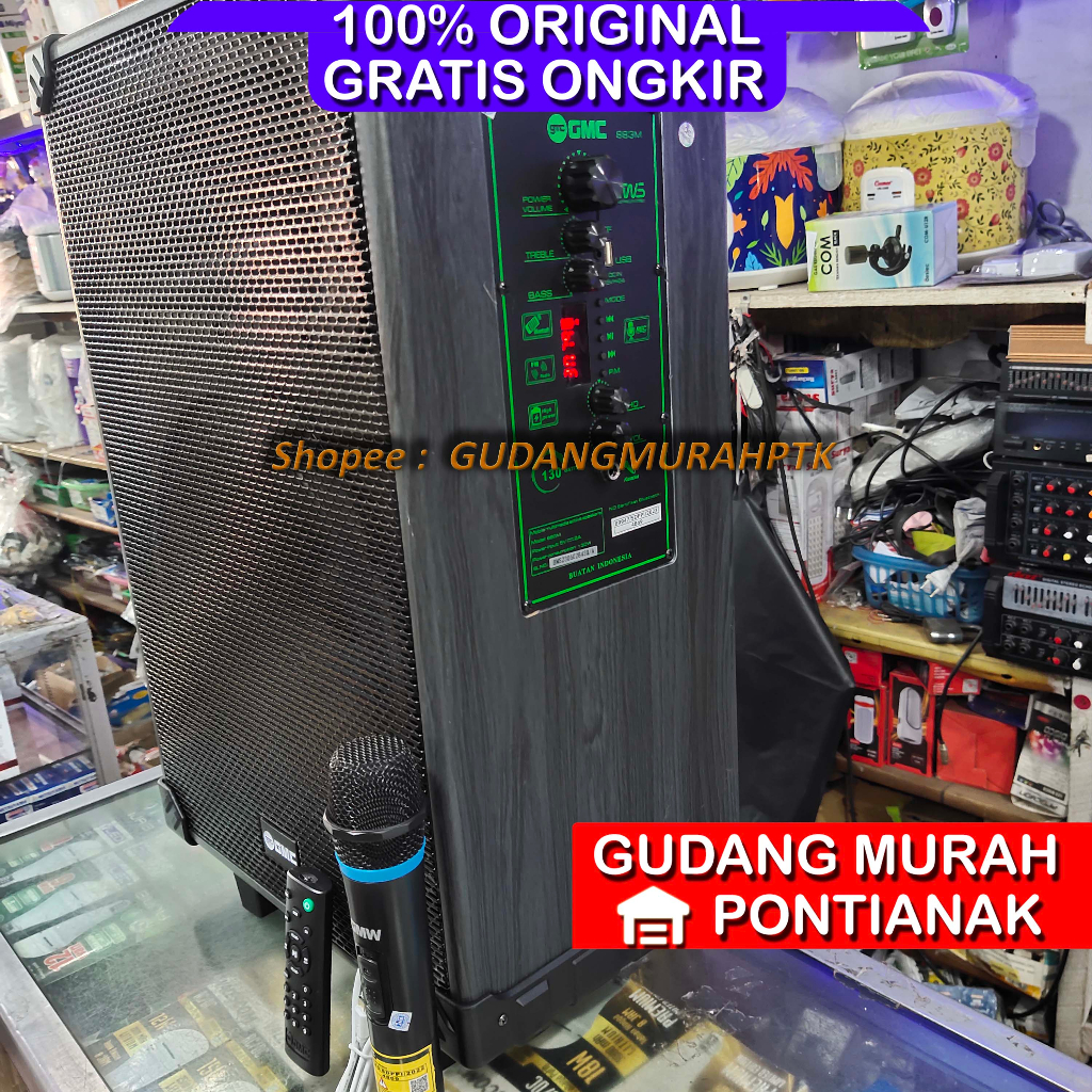 Salon Bluetooth GMC 12&quot; + Mic Wireless JUMBO tanpa tali Speaker GMC 883M 12 INCH Portabel/Ampli Meeting BLUETOOTH 12 inch- Model terbaru