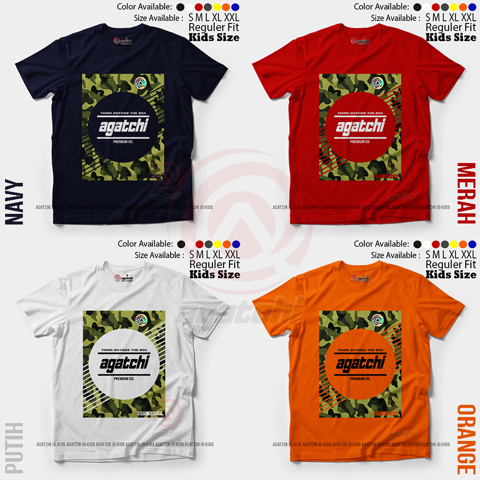 Baju Kaos Atasan Distro Anak Laki - Laki Motif Army - Agatchi Army