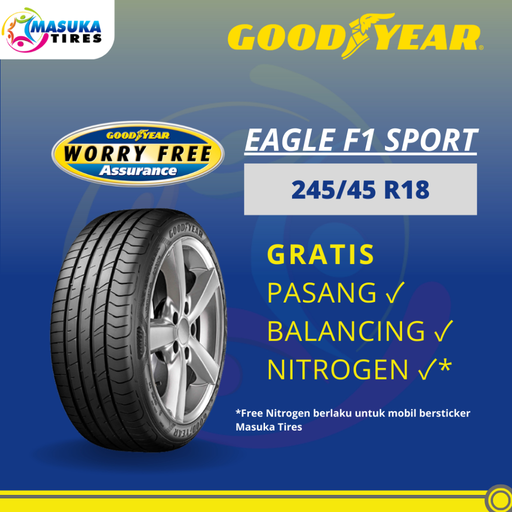 245/45 R18 95Y Eagle F1 Sport Goodyear Ban Mobil (PASANG DI TOKO)